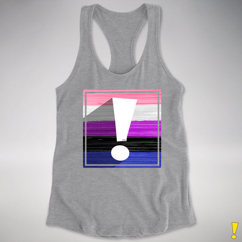 Genderfluid Pride Flag Exclamation Point Racerback Tank